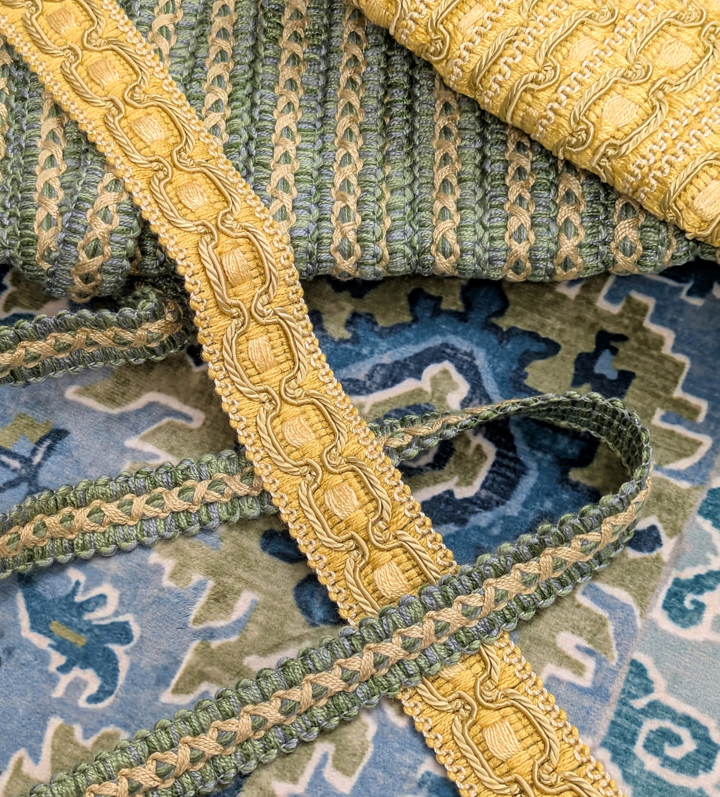 Green & Yellow Colour Braid - Lampshade trim / Soft Furnishing trim / Upholstery trim