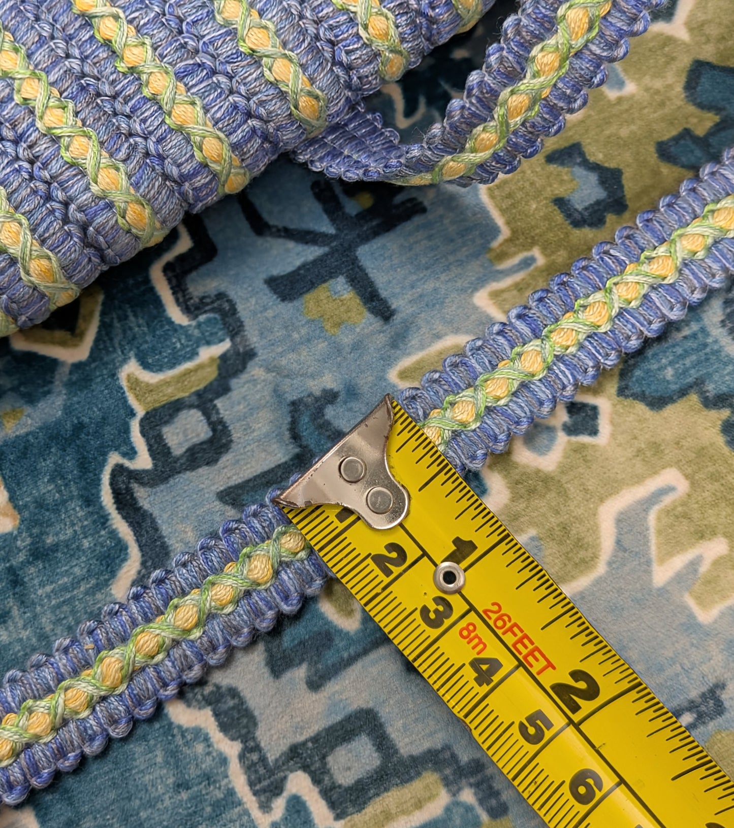 Blue, Yellow & Green Colour Braid - Lampshade trim / Soft Furnishing trim / Upholstery trim