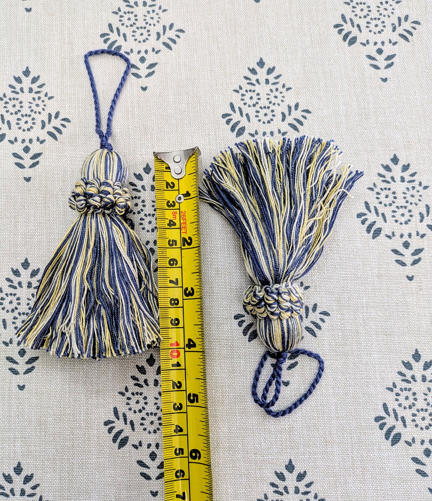 Blue & Pale Yellow Tassels / Key Tassel / Cushion Tassel