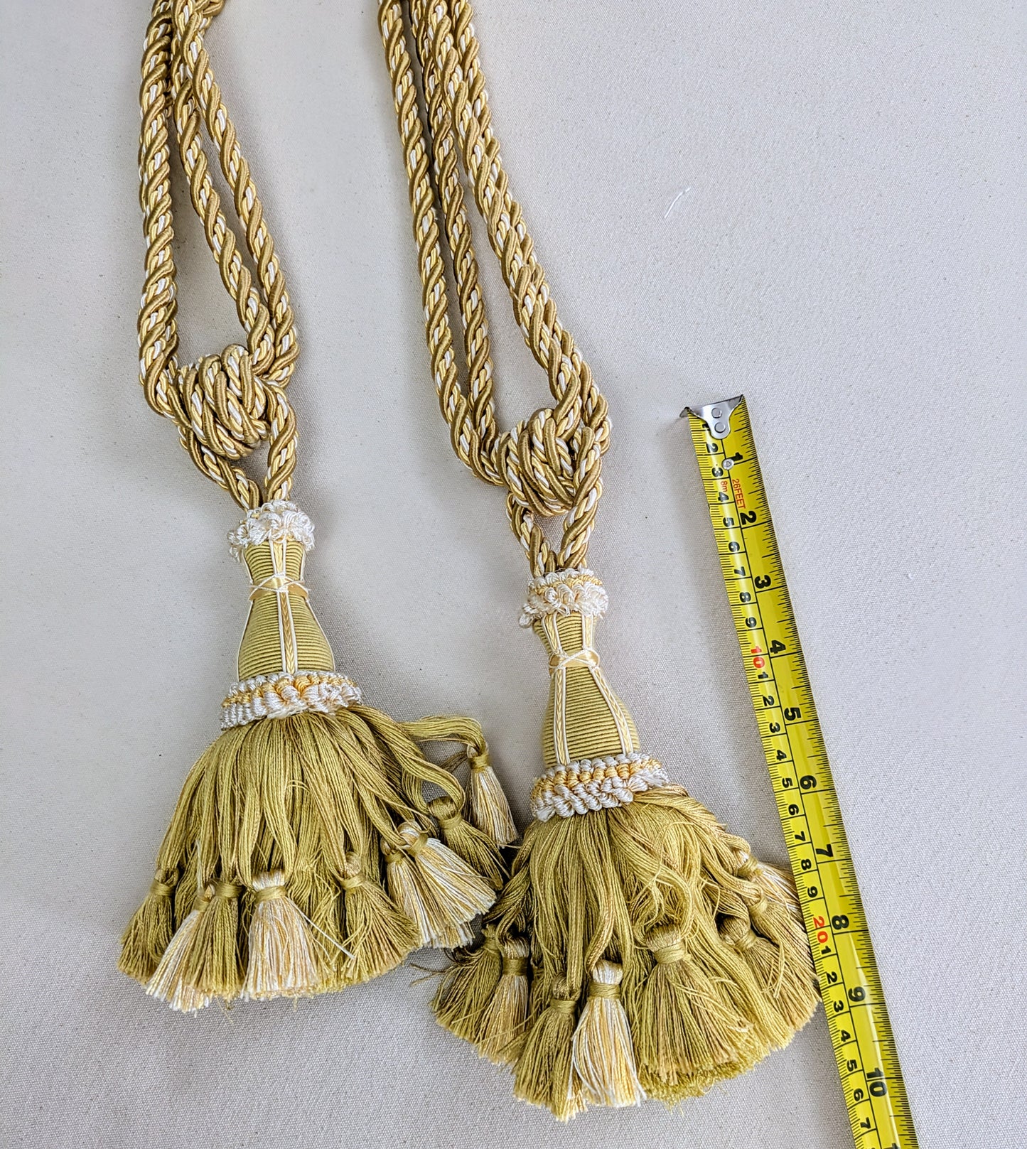 Gold & Cream Tiebacks / Curtain Tiebacks / Tassel Tiebacks