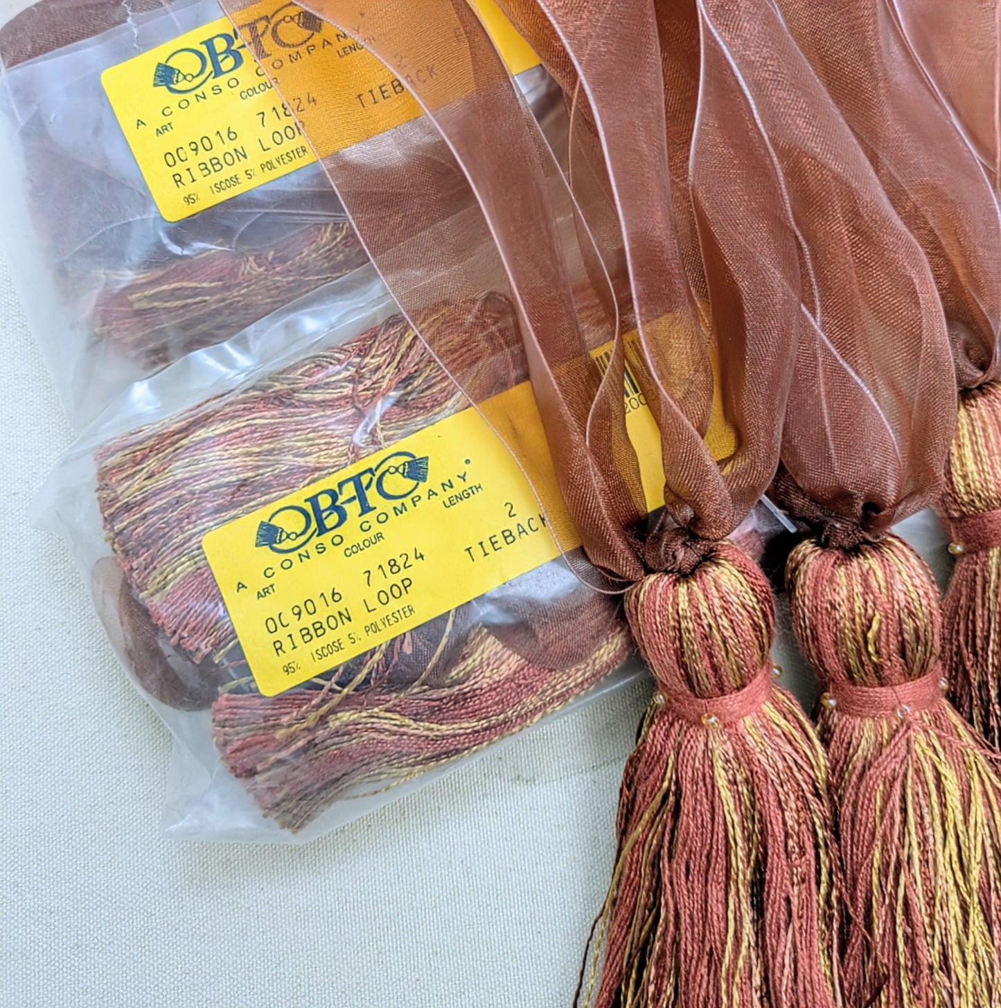 Rust & Gold Organza Tiebacks