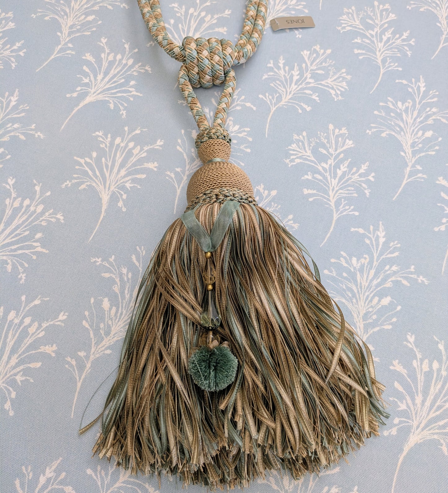 Aqua & Cappuccino Colour Tiebacks / Curtain Tiebacks / Tassel Tiebacks