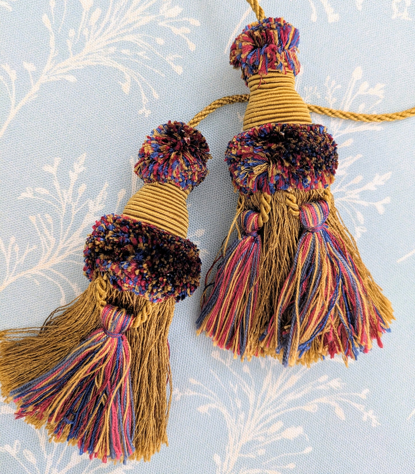 Gold, Red & Navy Colour Chair Tassels, Tiebacks, Key Tassels, Cushion Tassels