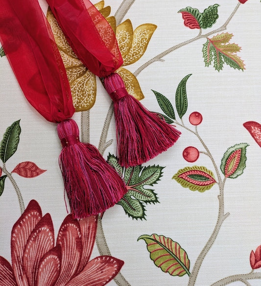 Red & Lilac Organza Tiebacks