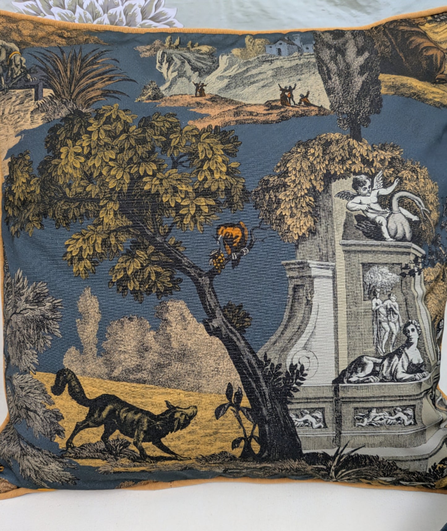 Velvet Cushions in Versailles Grand by Cole & Son