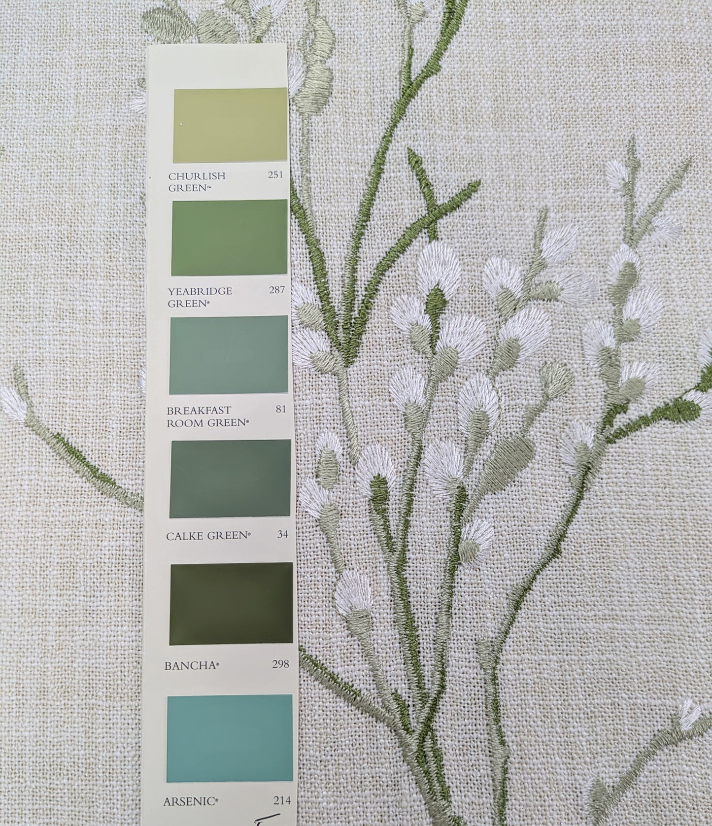 Laura Ashley - Pussy Willow - Embroidered Fabric