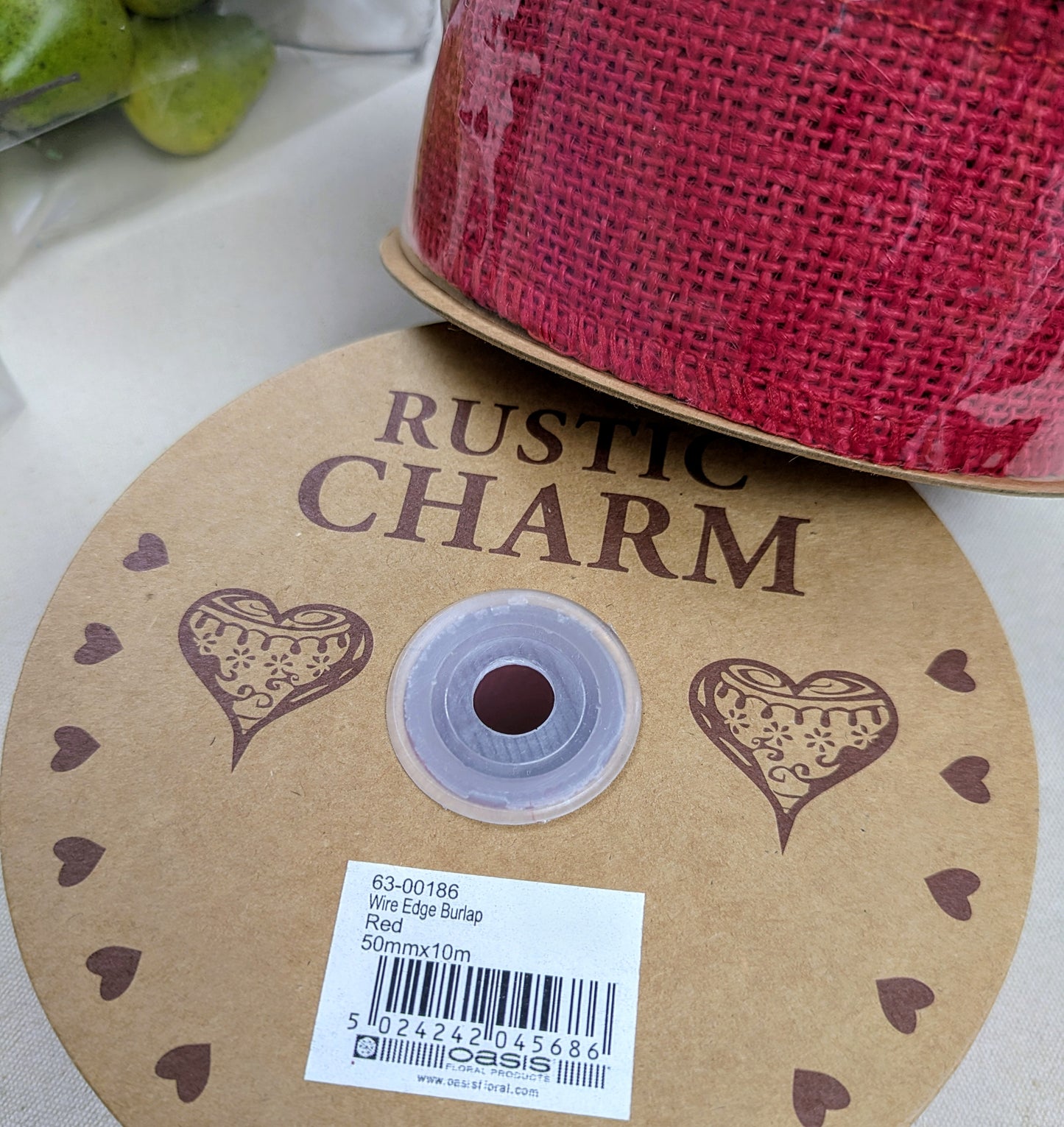 Wired Christmas Ribbon by Oasis - 10m Roll - Hessian