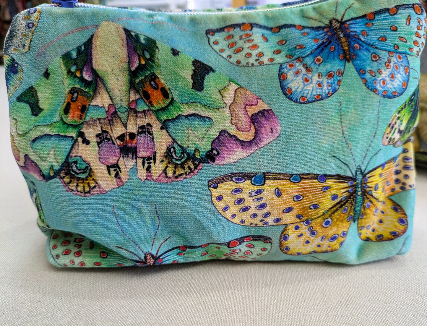 Velvet Butterfly Make up / Toiletry Bag - Christmas or Birthday Gift