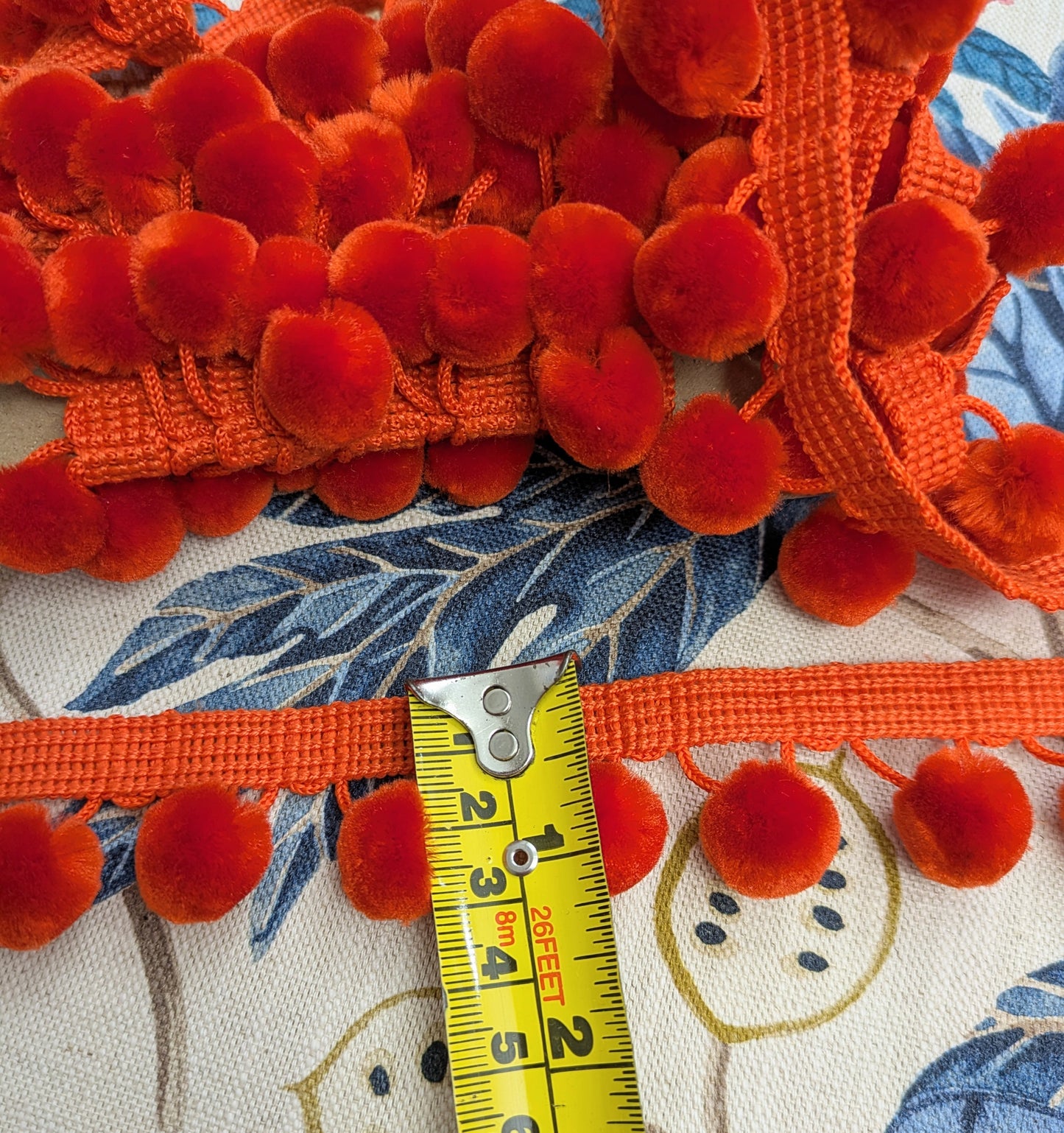Orange Pom Pom Trimming - 2.9m Piece