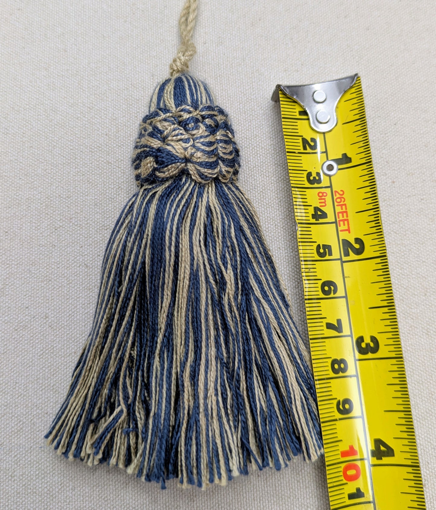 Blue & Dark Cream Tassels / Key Tassel / Cushion Tassel