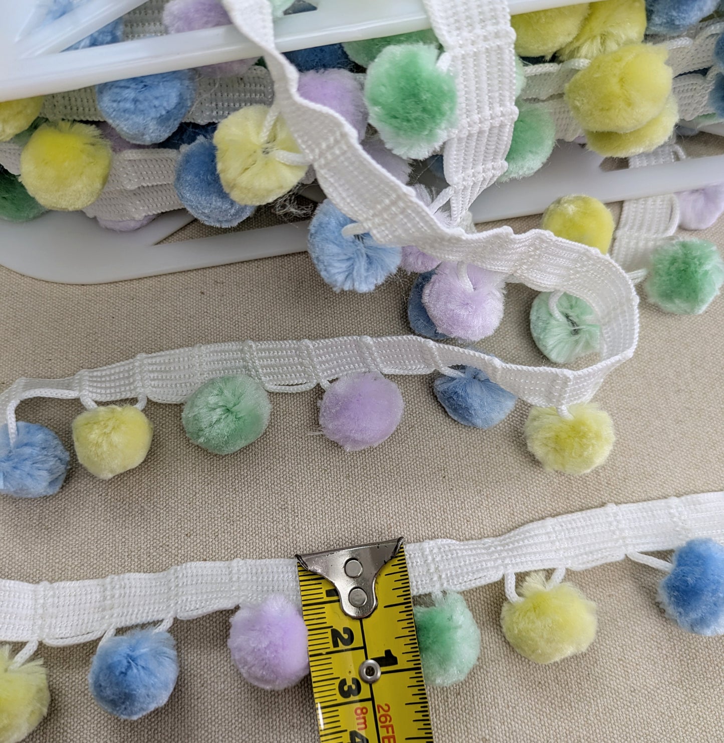 Pastel Colour Pom Pom Trimming for Cushions & Soft Furnishings