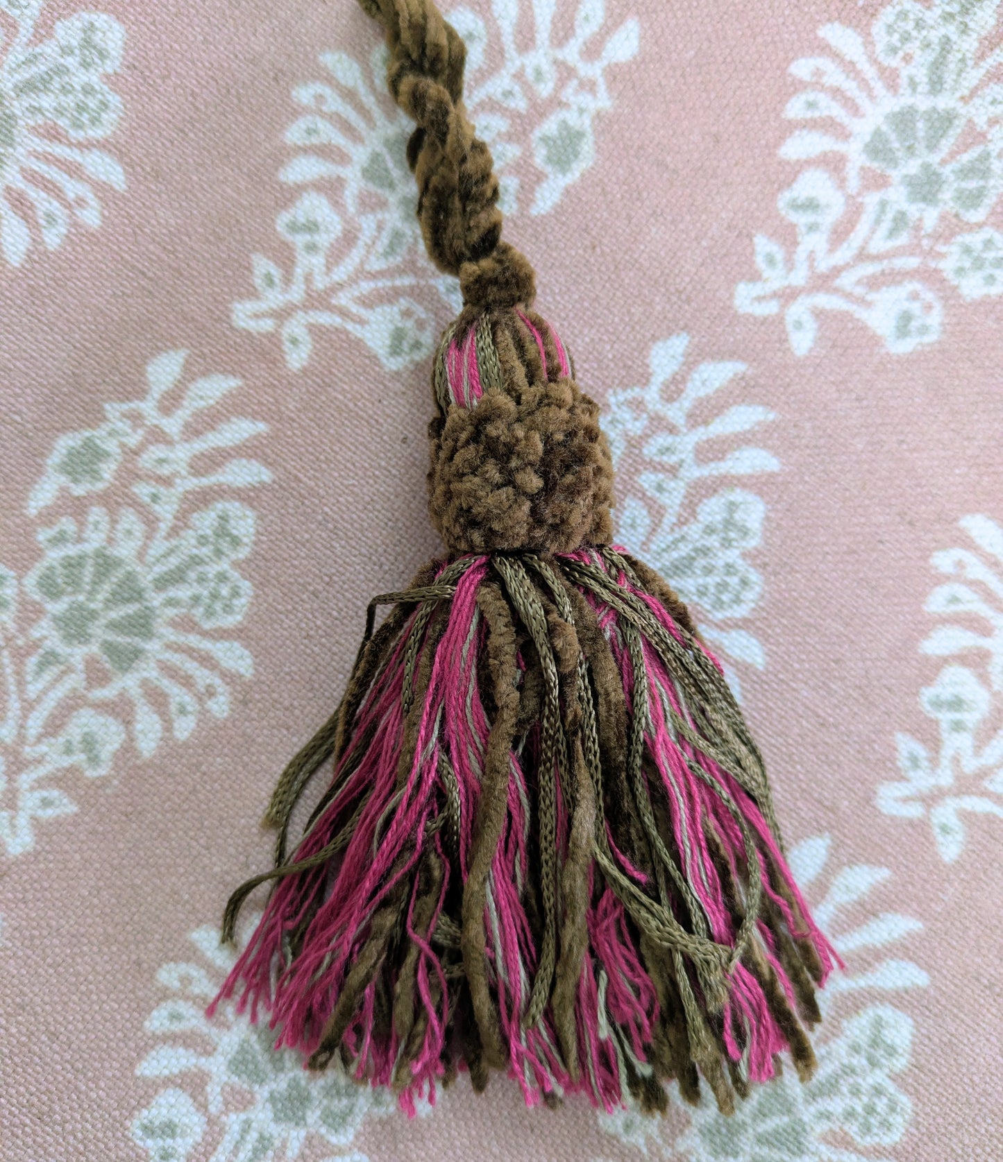Pink & Brown Chenille Tassels / Key Tassel / Cushion Tassel