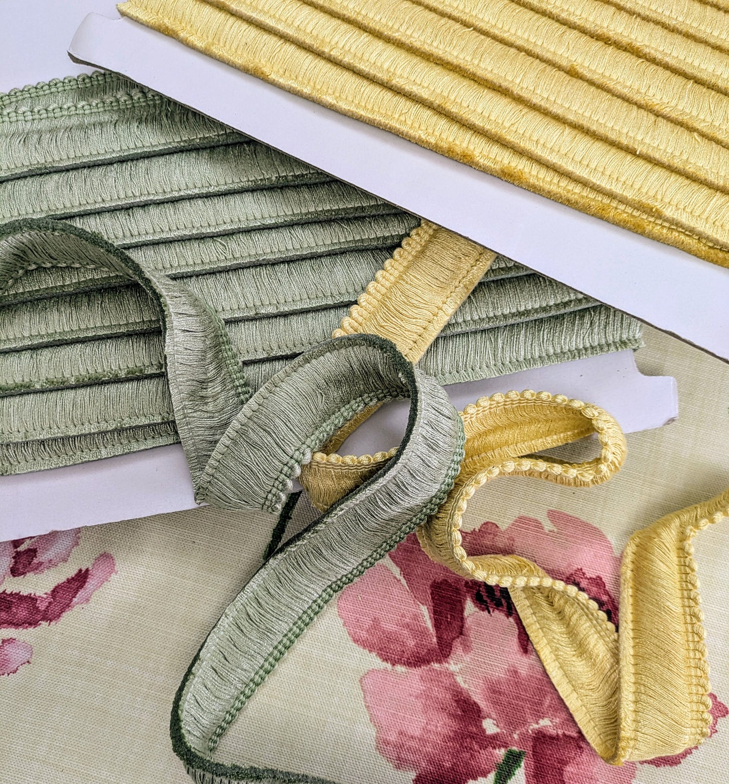 Yellow Ruche Fringe for Cushions, Upholstery & Soft Furnishings