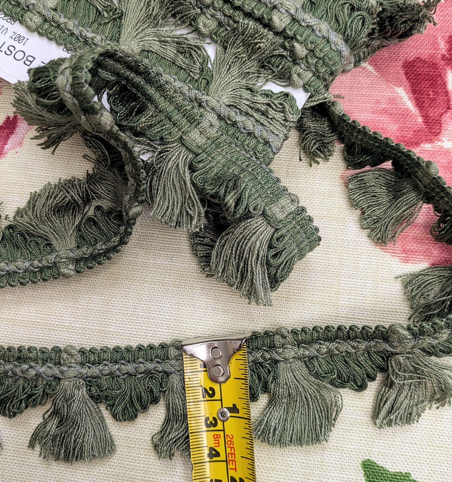 Sage Green Fan Edge, Tassel Trimming for Cushions & Furnishings