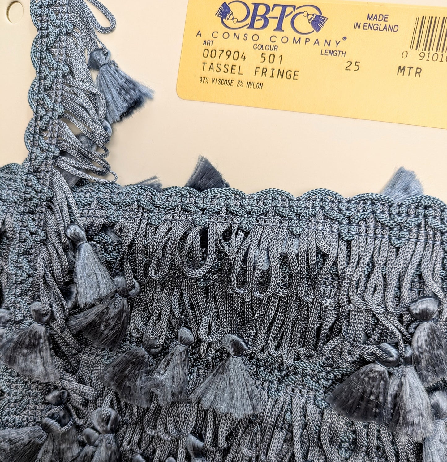 Vintage Blue Tassel Fringe for Soft Furnishings & Upholstery
