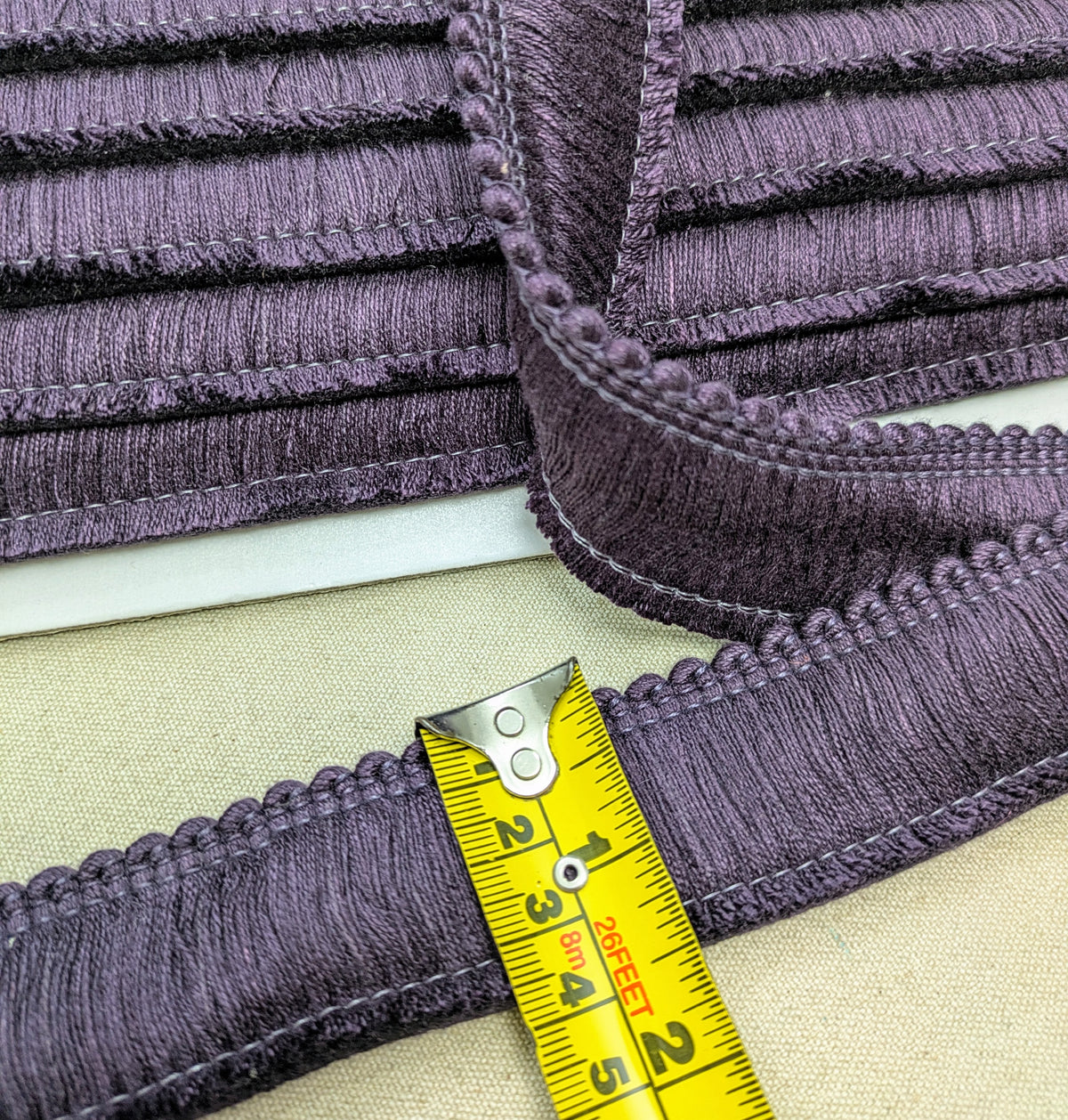 Violet Colour Ruche Fringe for Cushions, Upholstery & Soft Furnishings