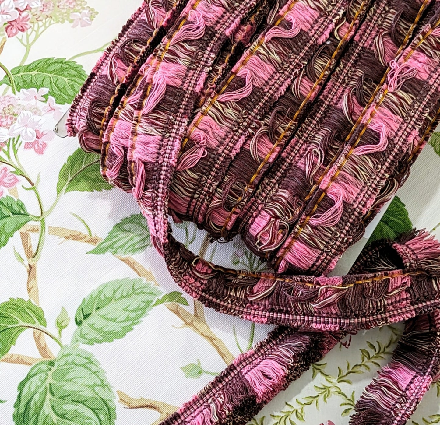 Discontinued Pink & Plum Ruche Fringe