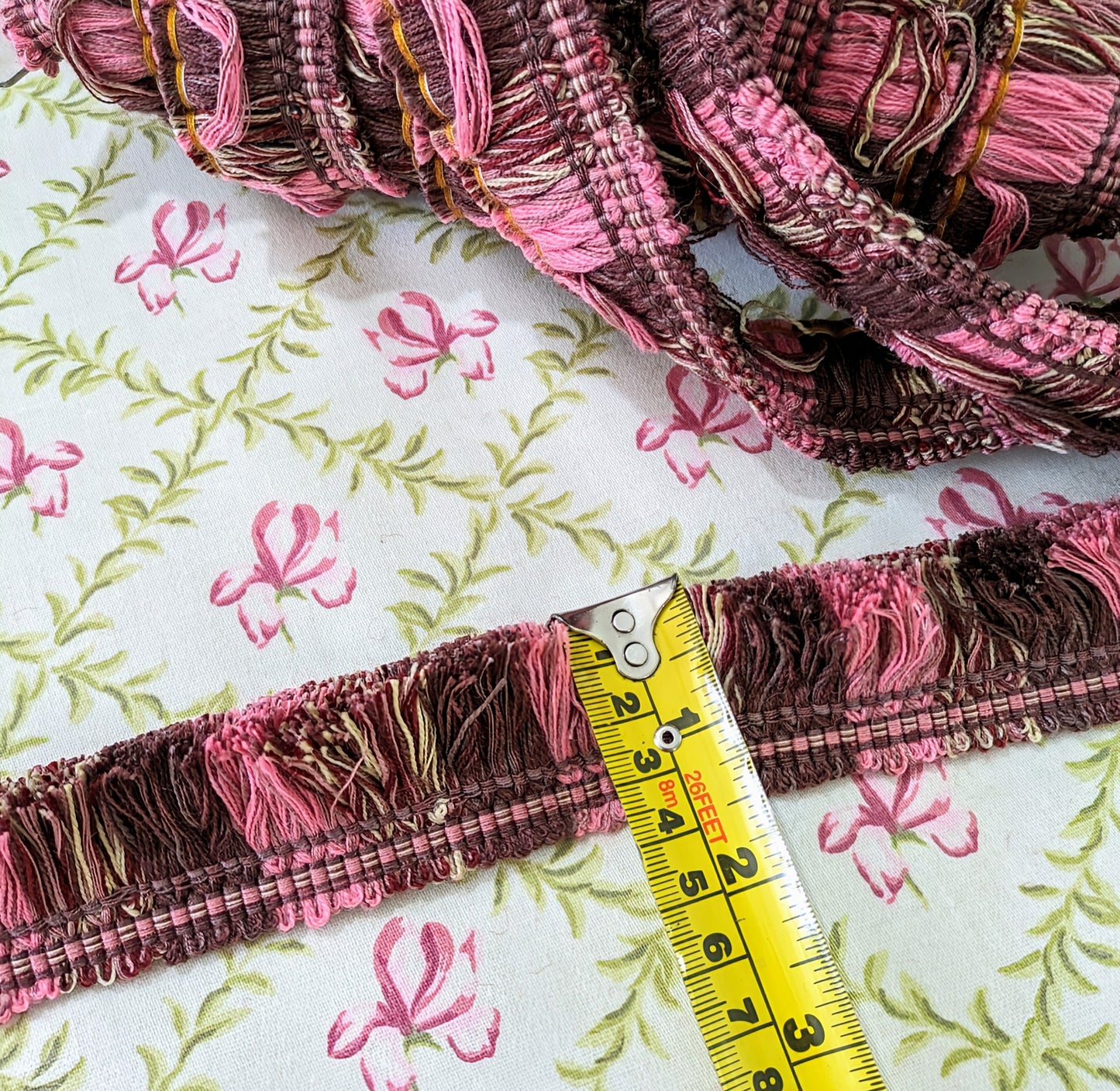 Discontinued Pink & Plum Ruche Fringe