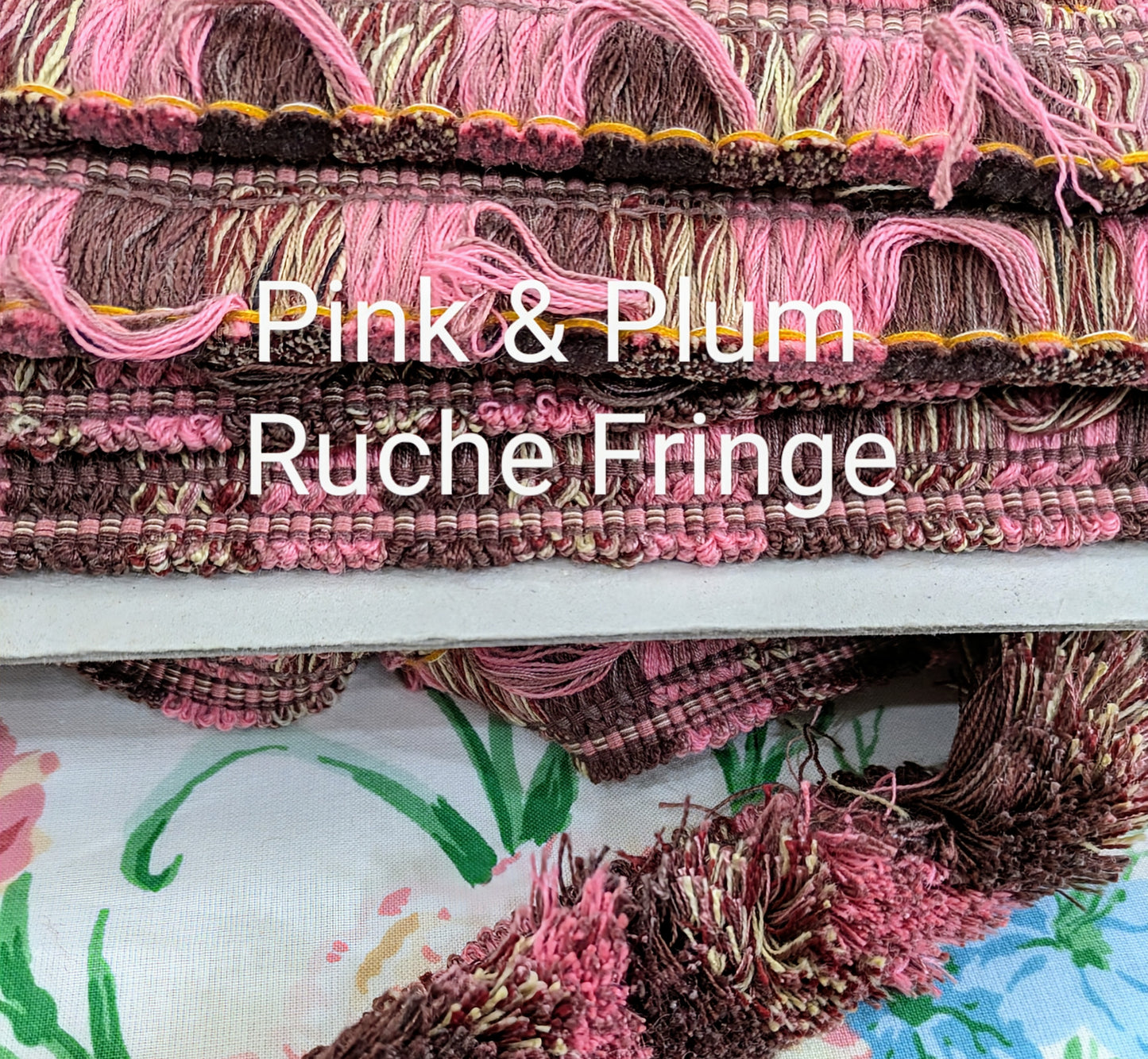 Discontinued Pink & Plum Ruche Fringe