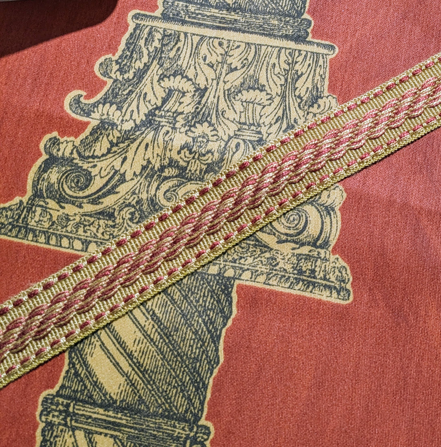 Classical Columns Fabric - REDUCED