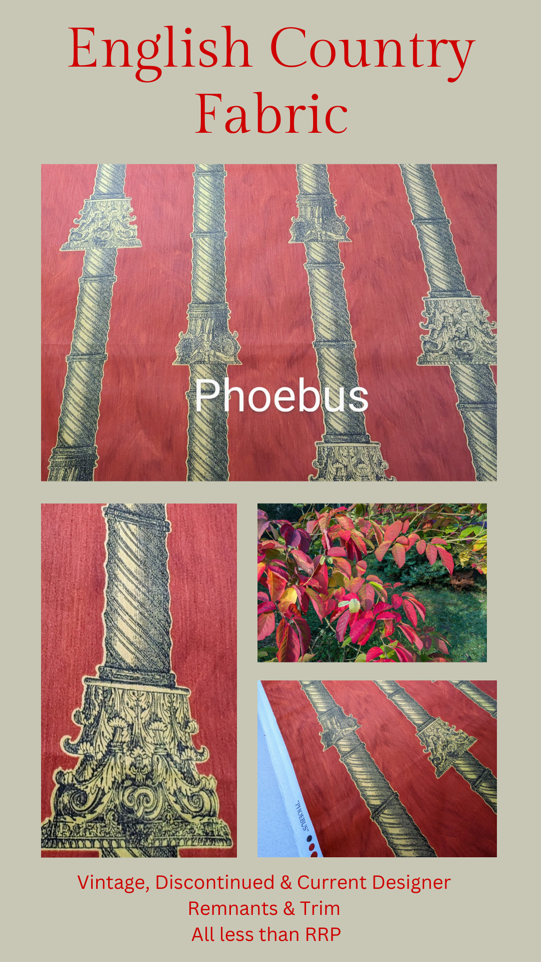 Classical Columns Fabric - REDUCED