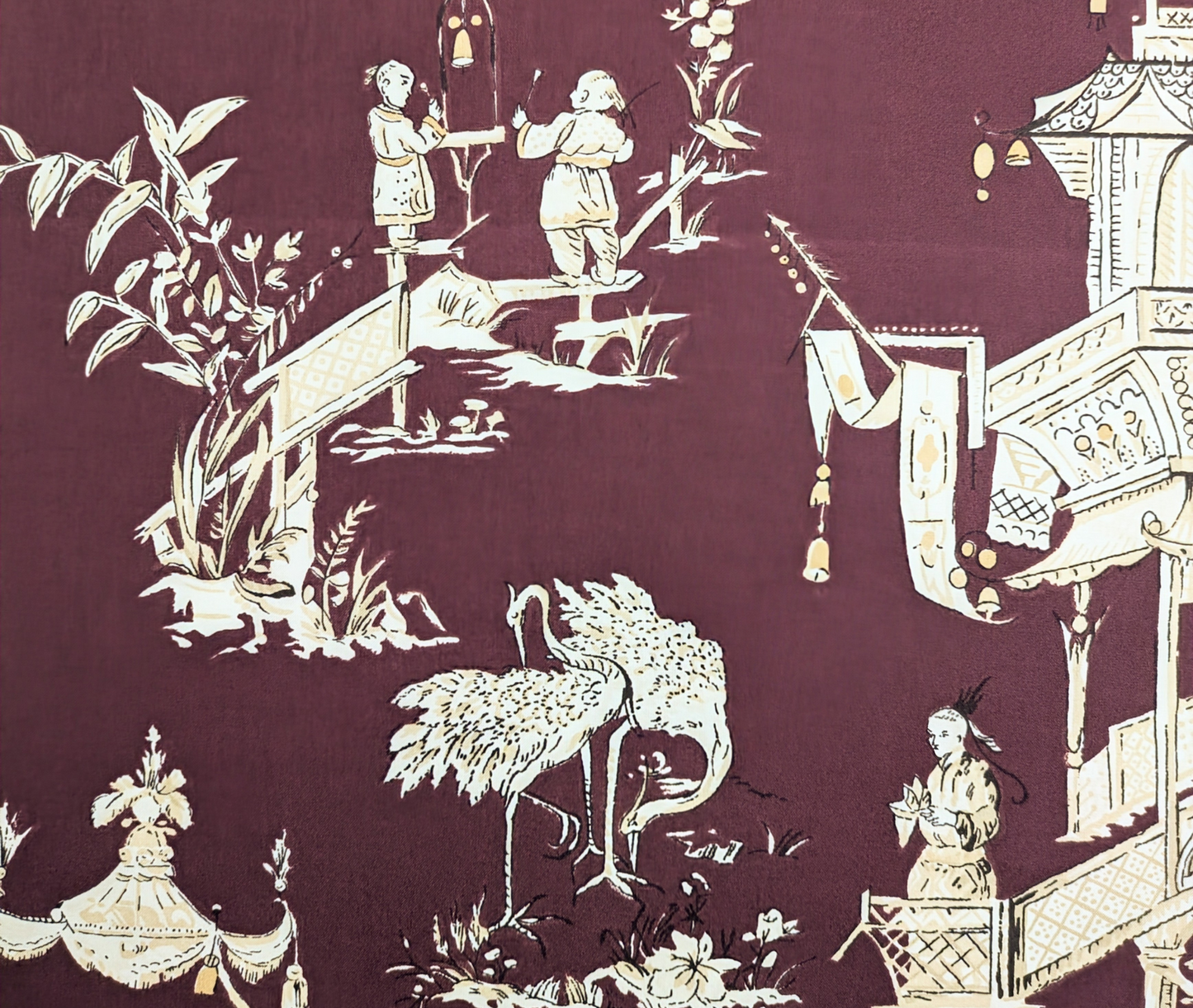 Discontinued Romo Tea House - Oriental Toile - 1.45m Remnant