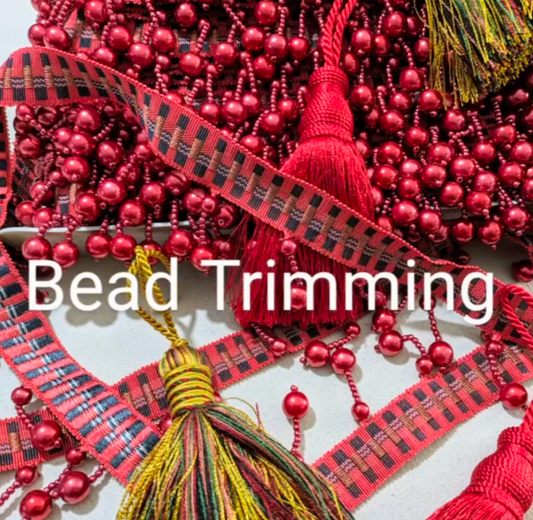 Discontinued Designer Red Bead Trimming
