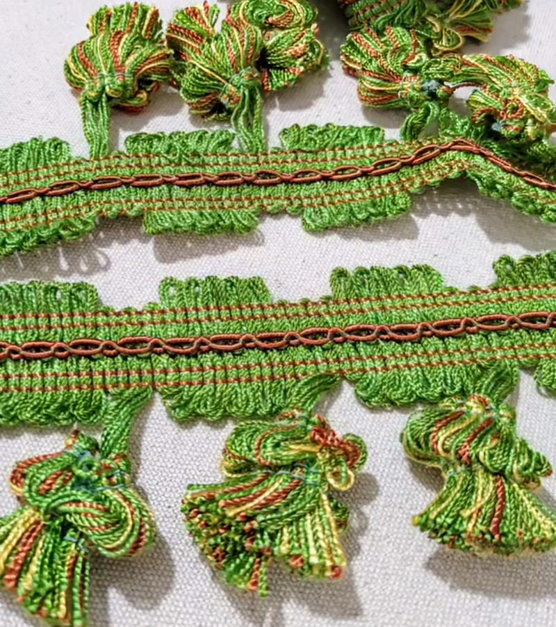 Discontinued Green, Onion Head, Tassel Trim - REDUCED