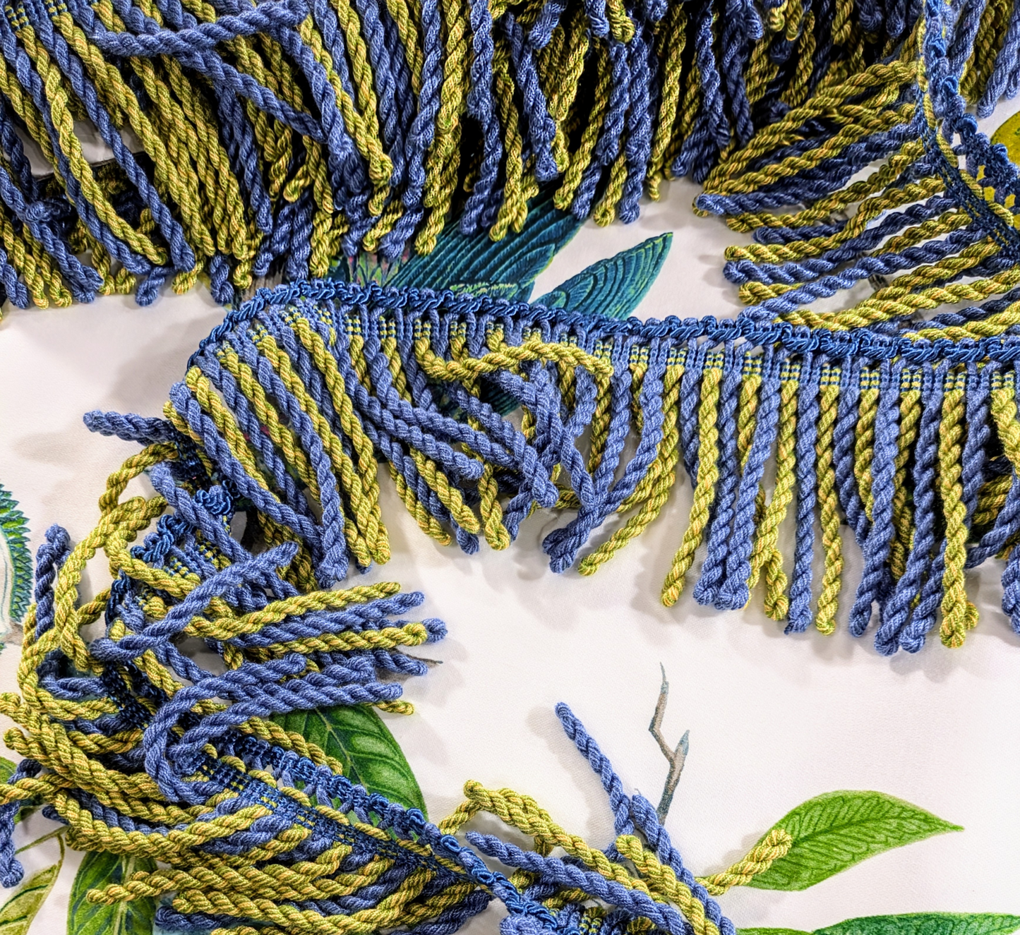 Blue & Lime Bullion Tassel Fringe