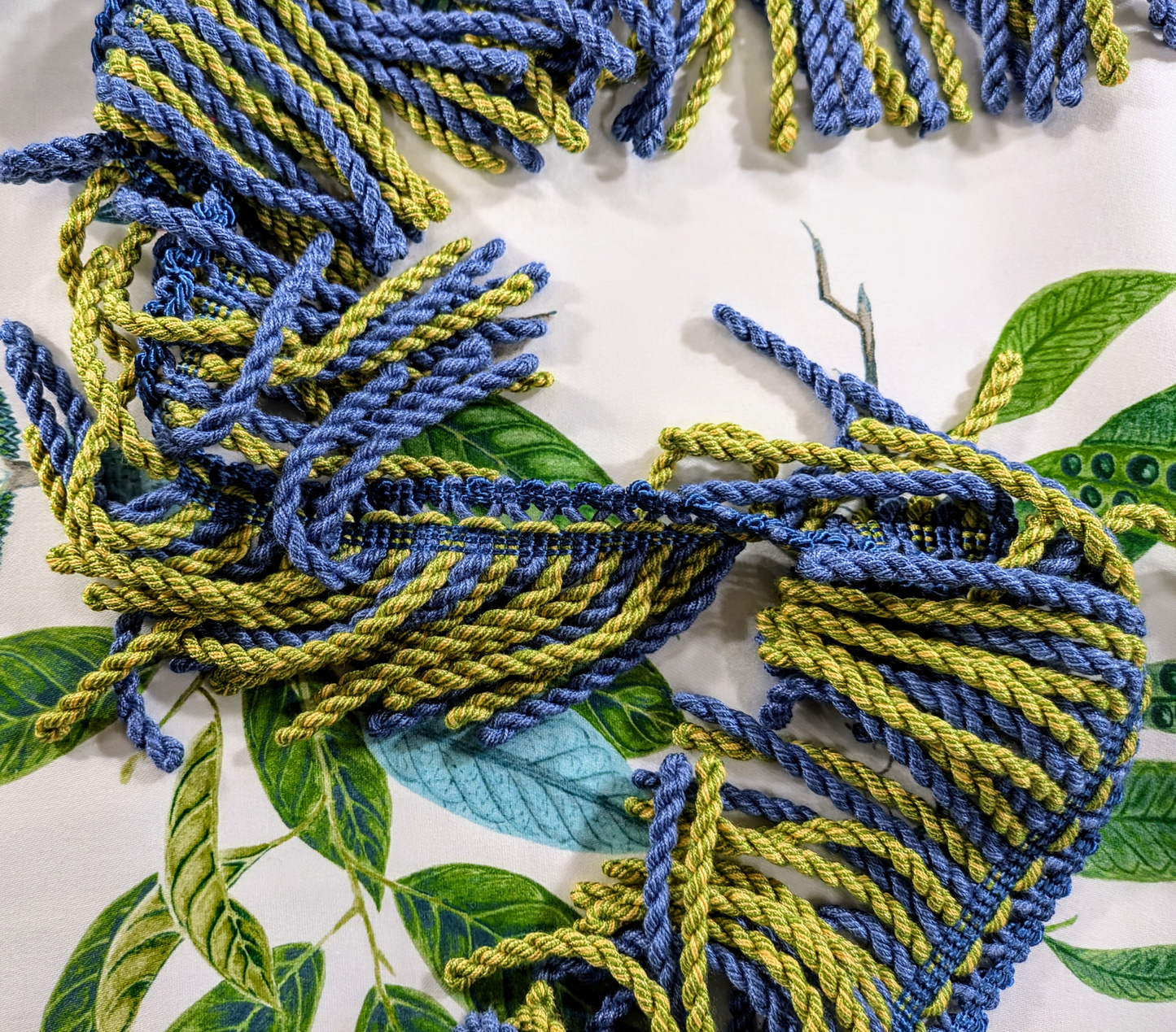 Blue & Lime Bullion Tassel Fringe