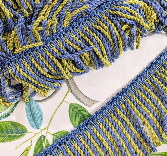 Blue & Lime Bullion Tassel Fringe