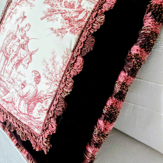 Discontinued Pink & Plum Ruche Fringe