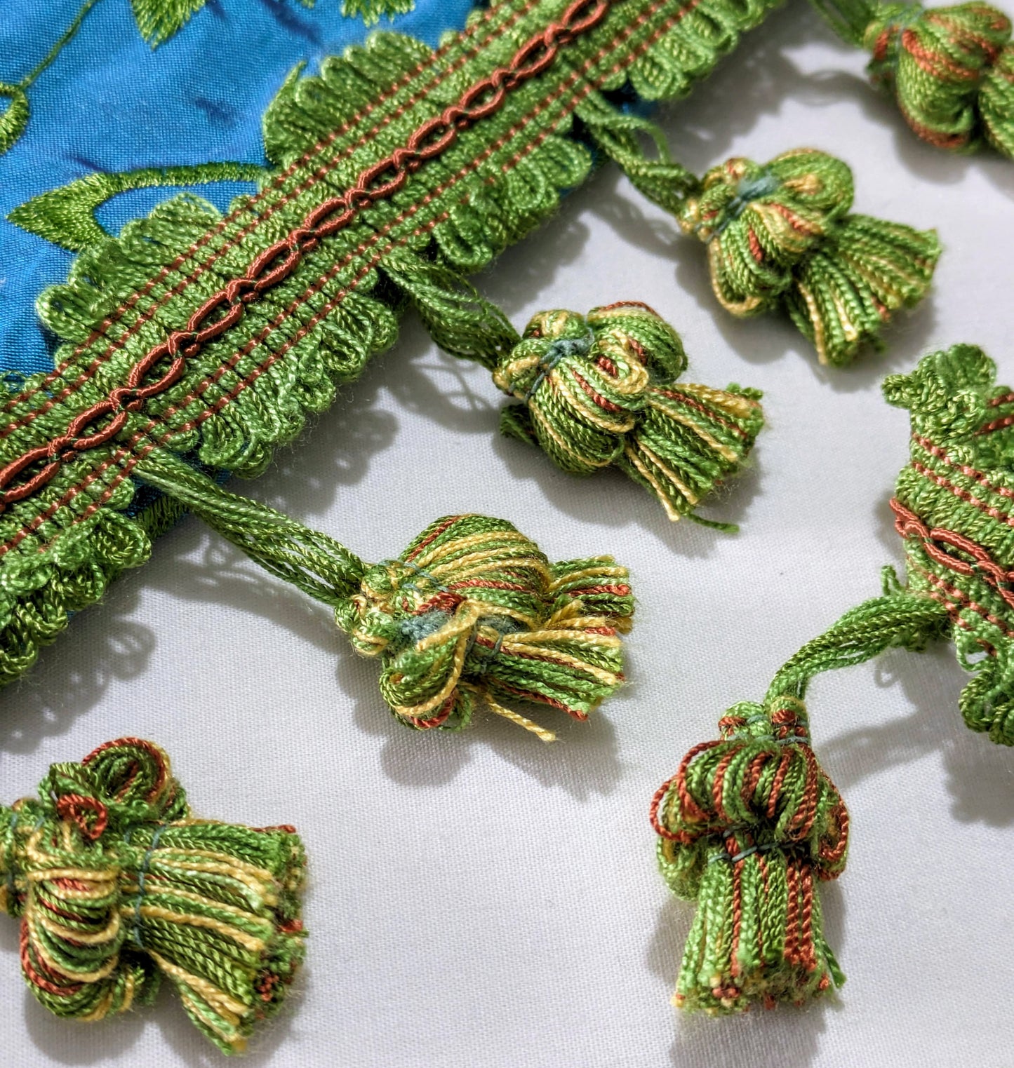 Discontinued Green, Onion Head, Tassel Trim - REDUCED