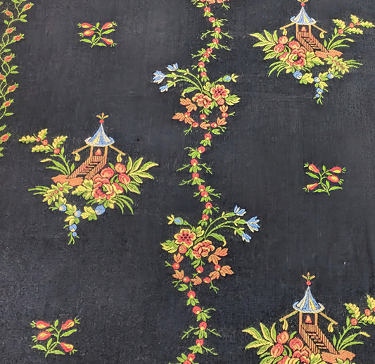 Black Embroidered Chinoiserie -Discontinued