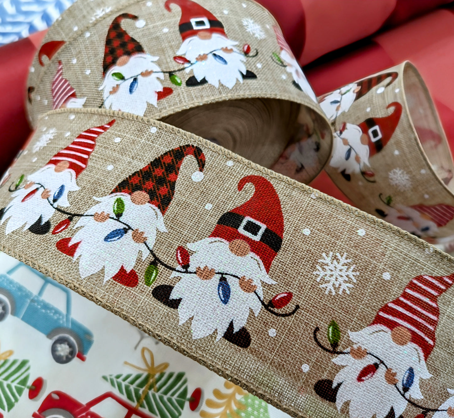 Wide, Christmas Elves, Wired Ribbon - Christmas Decorating