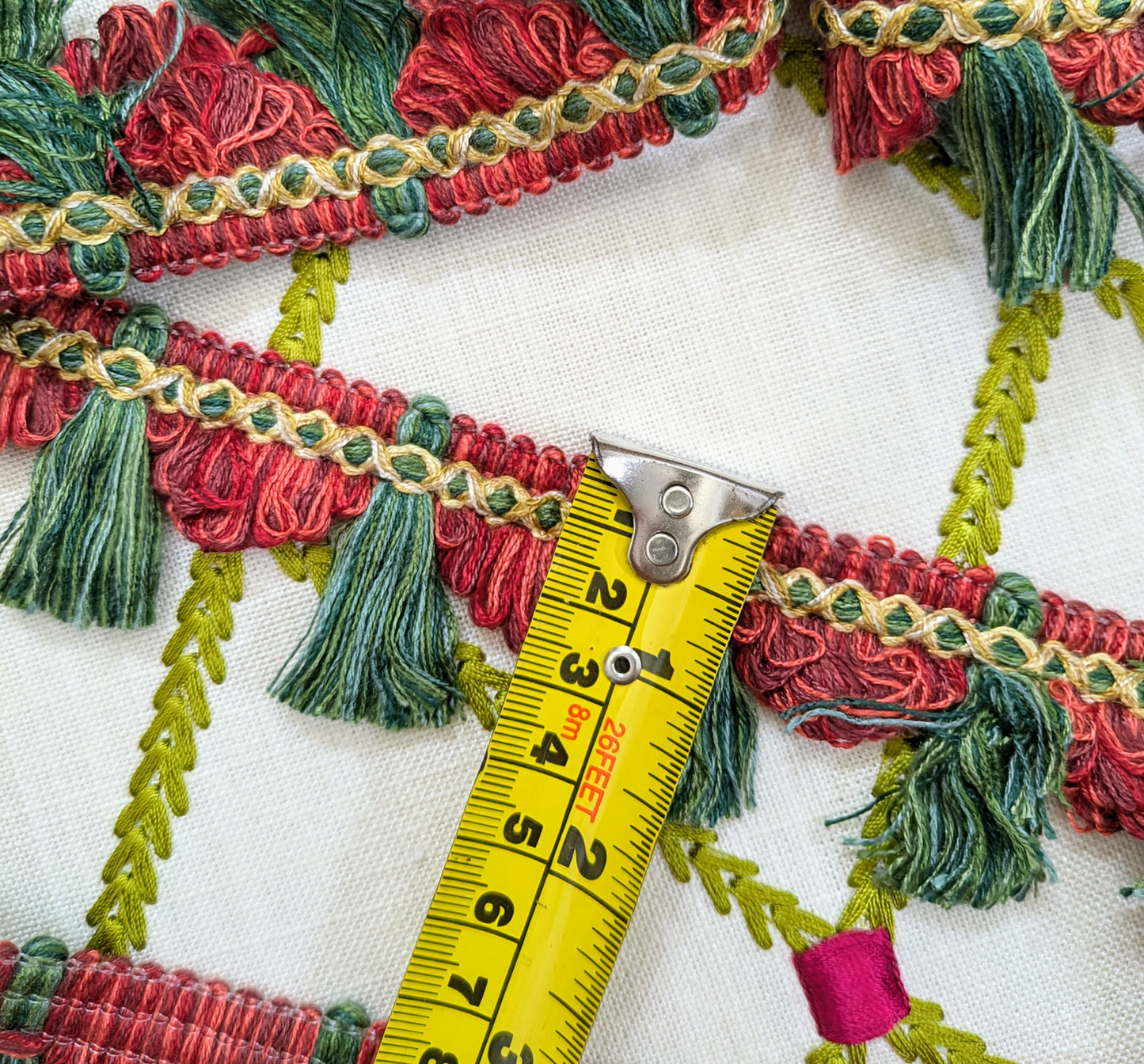Red, Green & Gold Tassel Fringe Trim