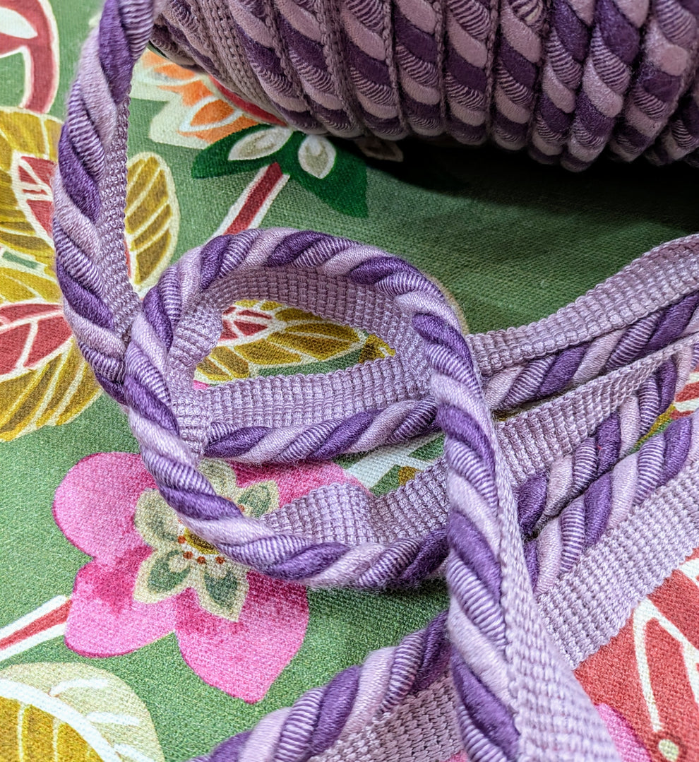 Lilac & Mauve Flanged Cord Trim / Upholstery Trim / Soft Furnishing Tr ...