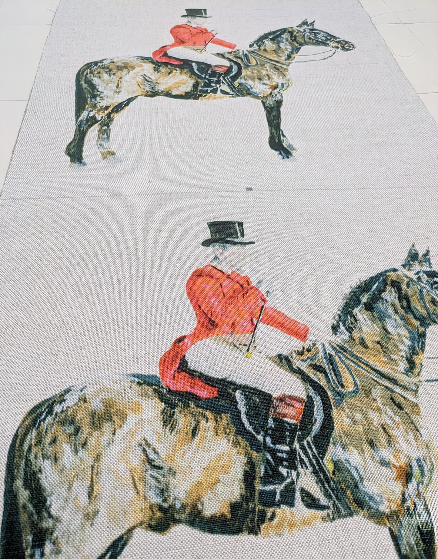 Huntsman / Horse & Rider Cushion Cover Panels for DIY Sewing Project - 2 panels