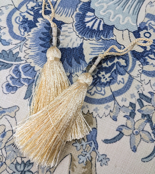 Cream Beaded Tassels / Key Tassels / Cushion Tassels