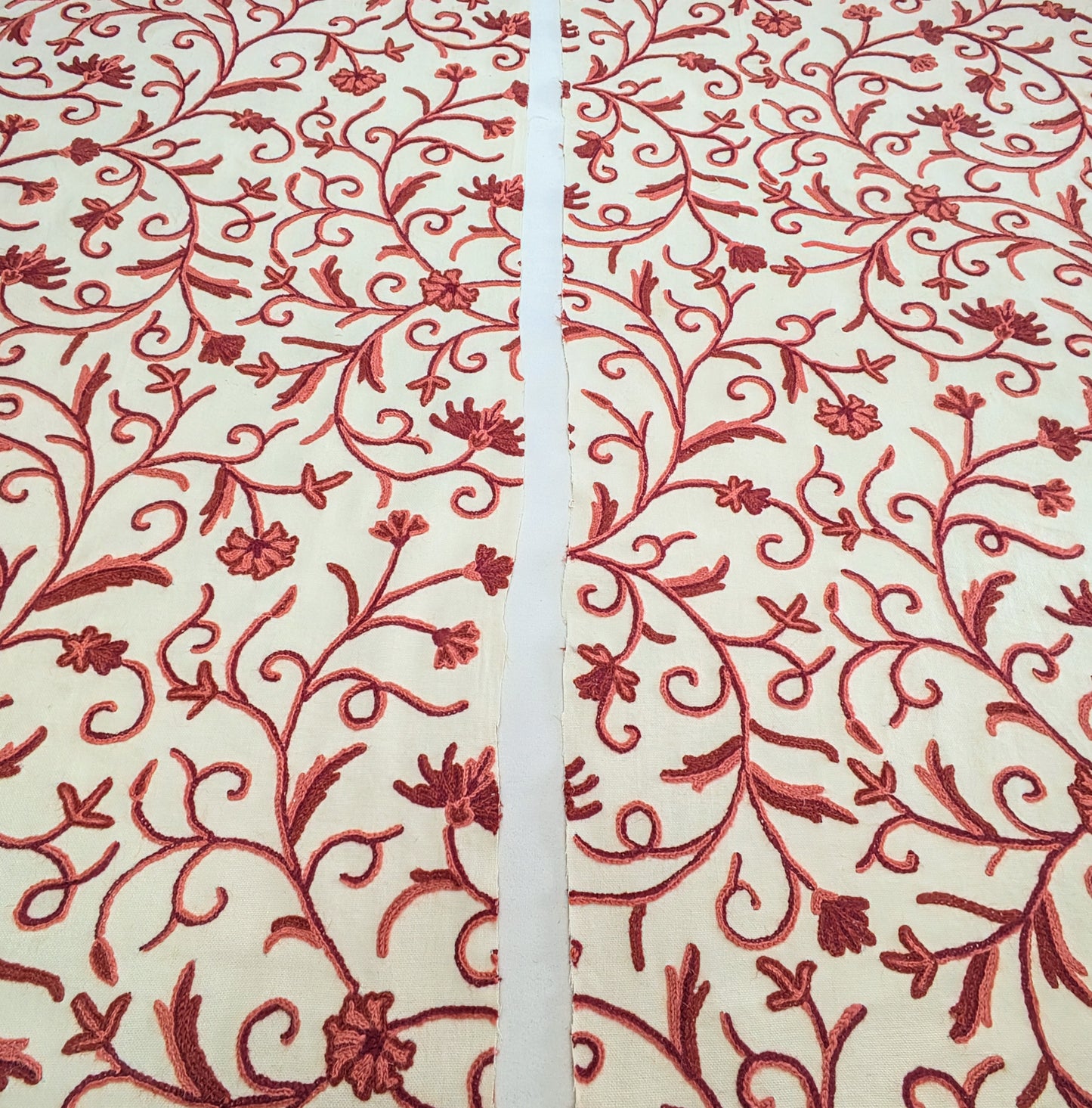 Crewelwork Fabric - 2 Remnants