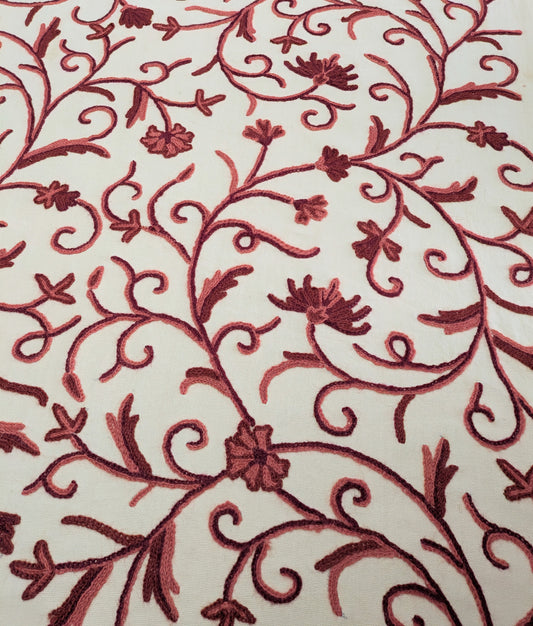 Crewelwork Fabric - 2 Remnants