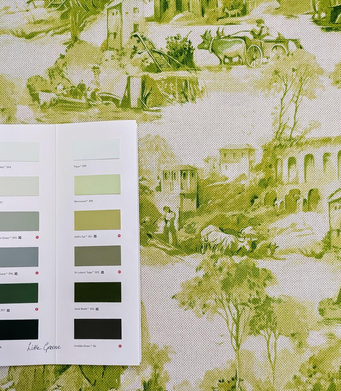 Anastacia, Toile Fabric by Clarke & Clarke 2.9m remnant - Discontinued Fabric
