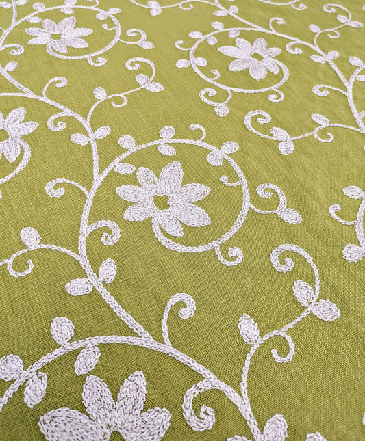 Embroidered Fabric by Clarke & Clarke - Discontinued Design - 1.4m Remnant