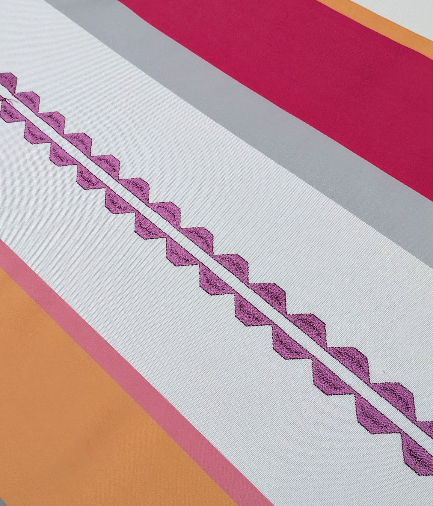 Folium Stripe by Villa Nova - Embroidered Faux Silk - REDUCED