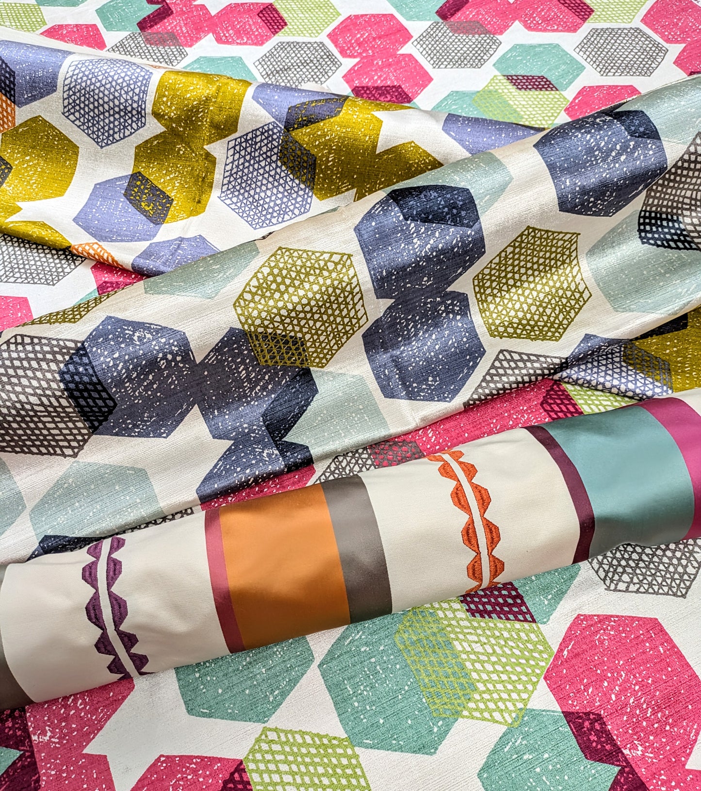 Honeycomb Velvet 'Agapanthus' by Villa Nova - Discontinued Fabric - REDUCED