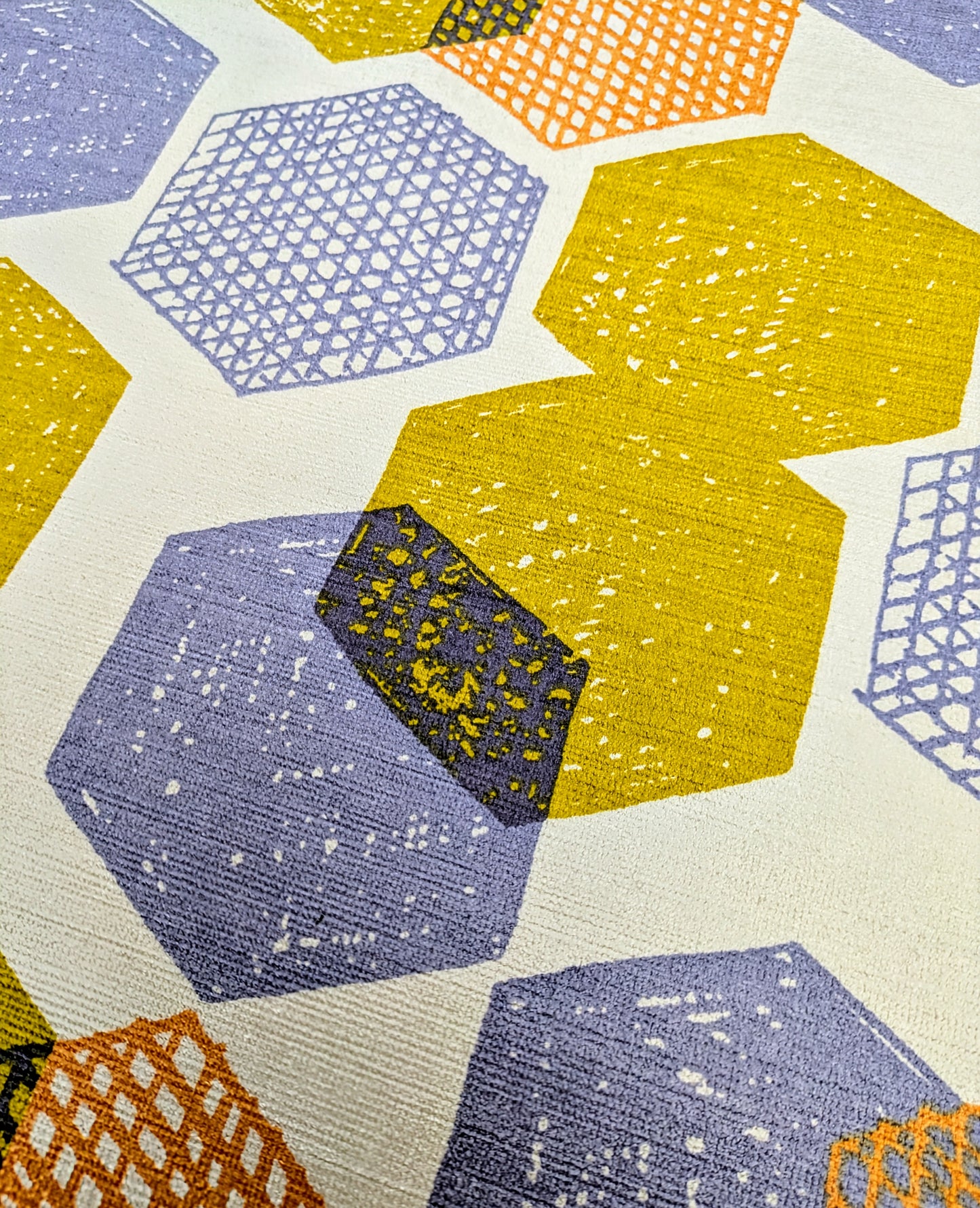 Honeycomb Velvet 'Acacia' by Villa Nova - Discontinued Fabric - REDUCED