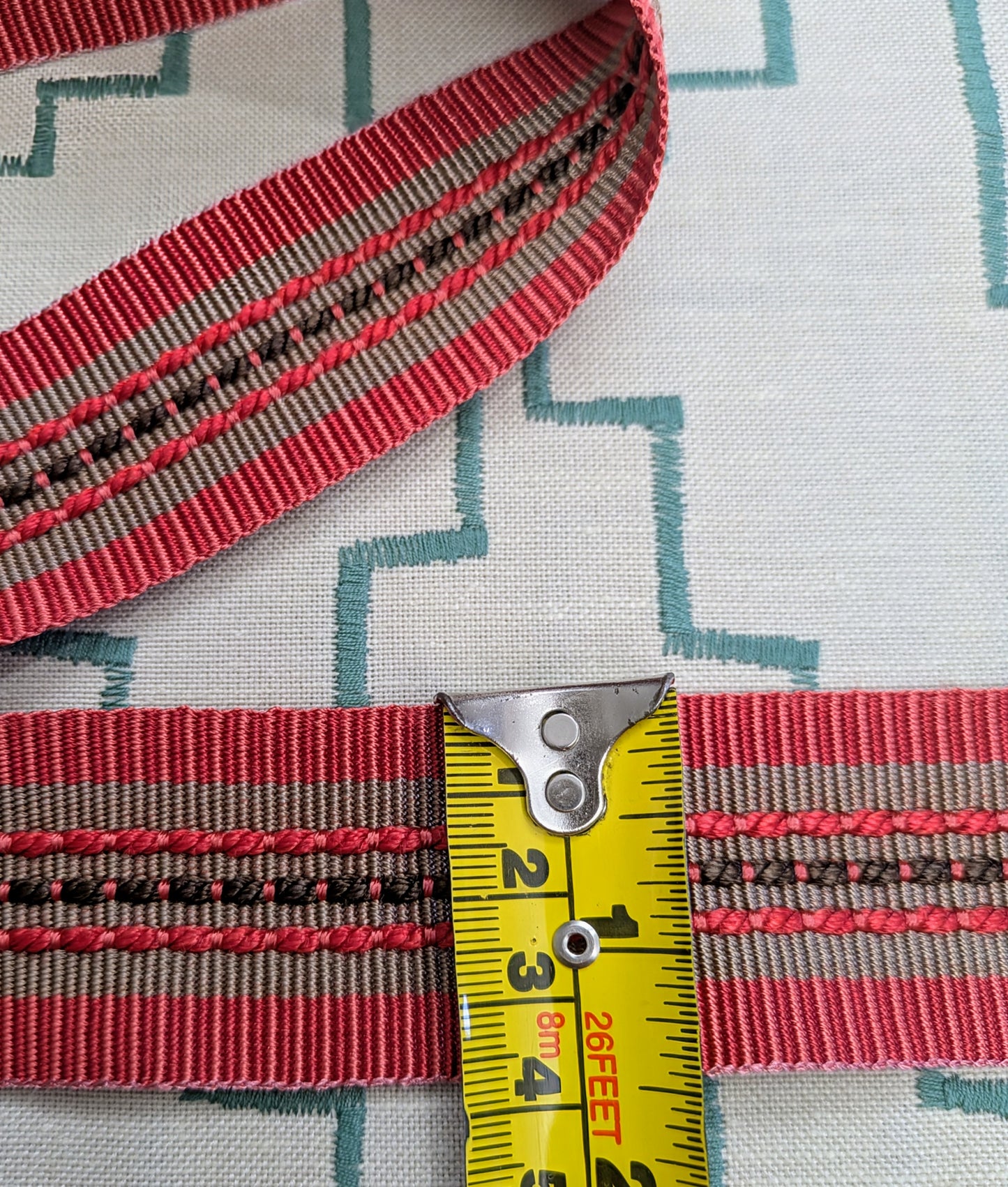 Chilli Stripe Embroidered Trimming for Cushions, Upholstery & Soft Furnishings