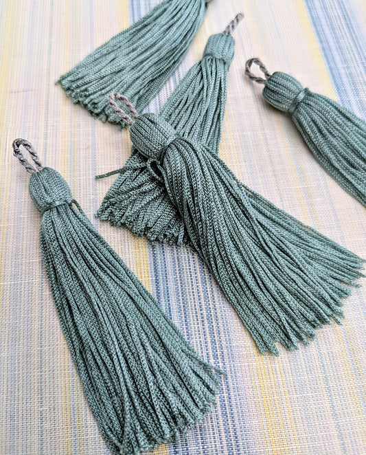 Small Silky Teal Tassels