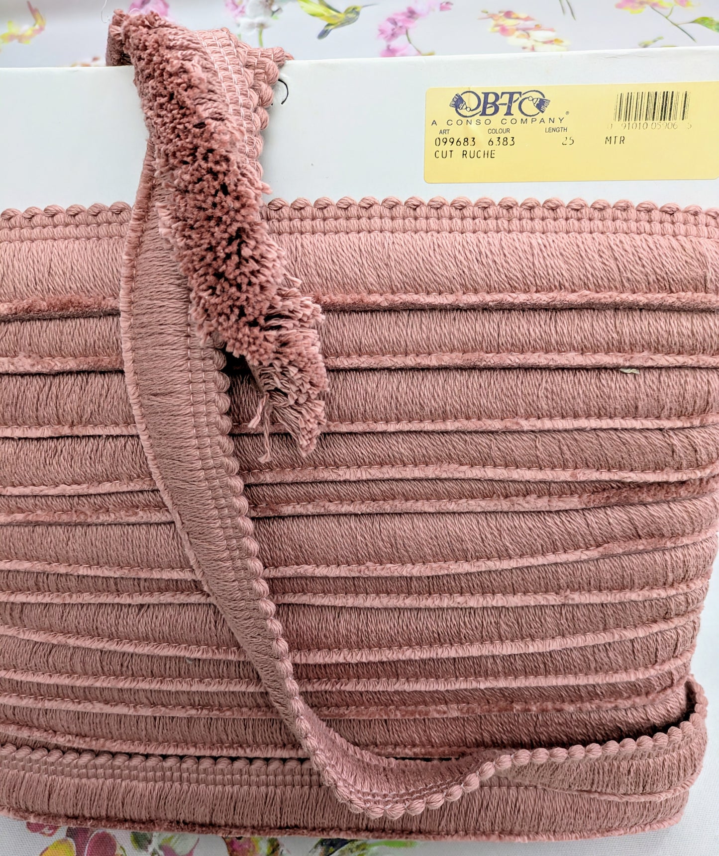 Pink Ruche Fringe for Cushions, Upholstery & Soft Furnishings