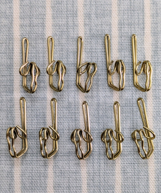Gold Colour,  Brass Plate, Curtain Hooks